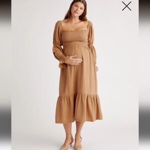 Quince Long Sleeve Dress in Tan